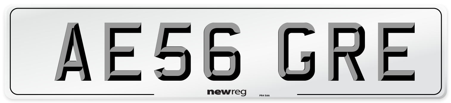 AE56 GRE Number Plate from New Reg